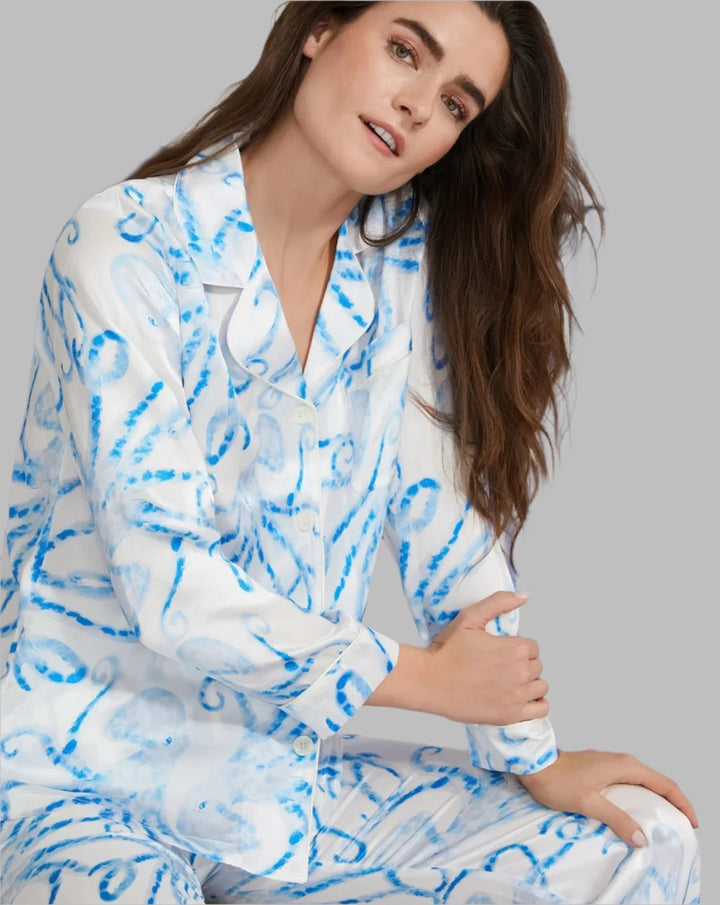 Octopus Garden Washable Silk Pajama: Size XS, S - Beestung Lingerie