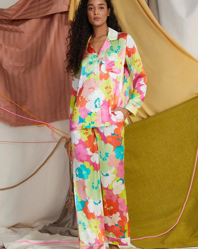 Popart Floral Washable Silk Pajama: BedHead x Trina Turk