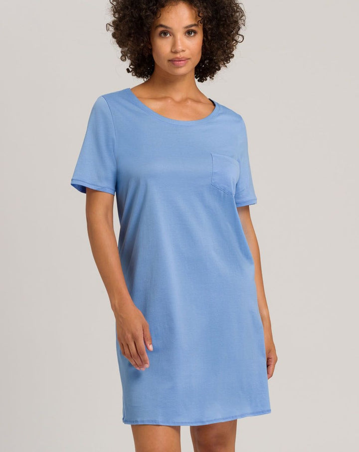 Cotton Deluxe Short Sleeve Nightdress: Azurine - Beestung Lingerie