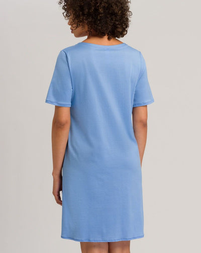 Cotton Deluxe Short Sleeve Nightdress: Azurine - Beestung Lingerie