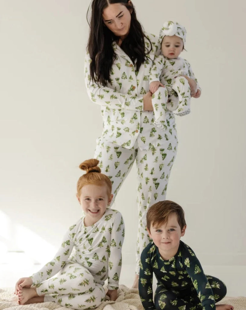 Men's Flannel Pajama Set in Evergreen Forest