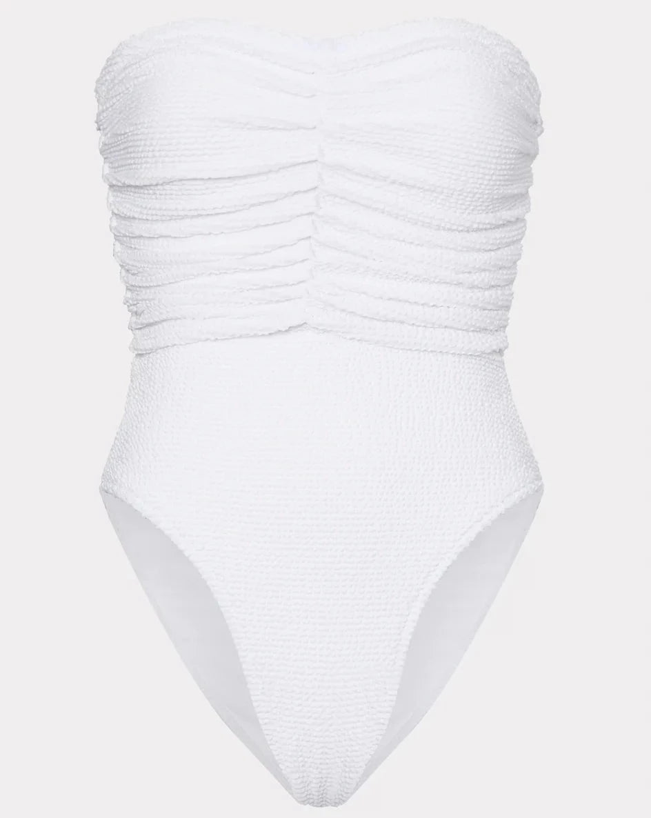 Textured Ruched One Piece - Beestung Lingerie