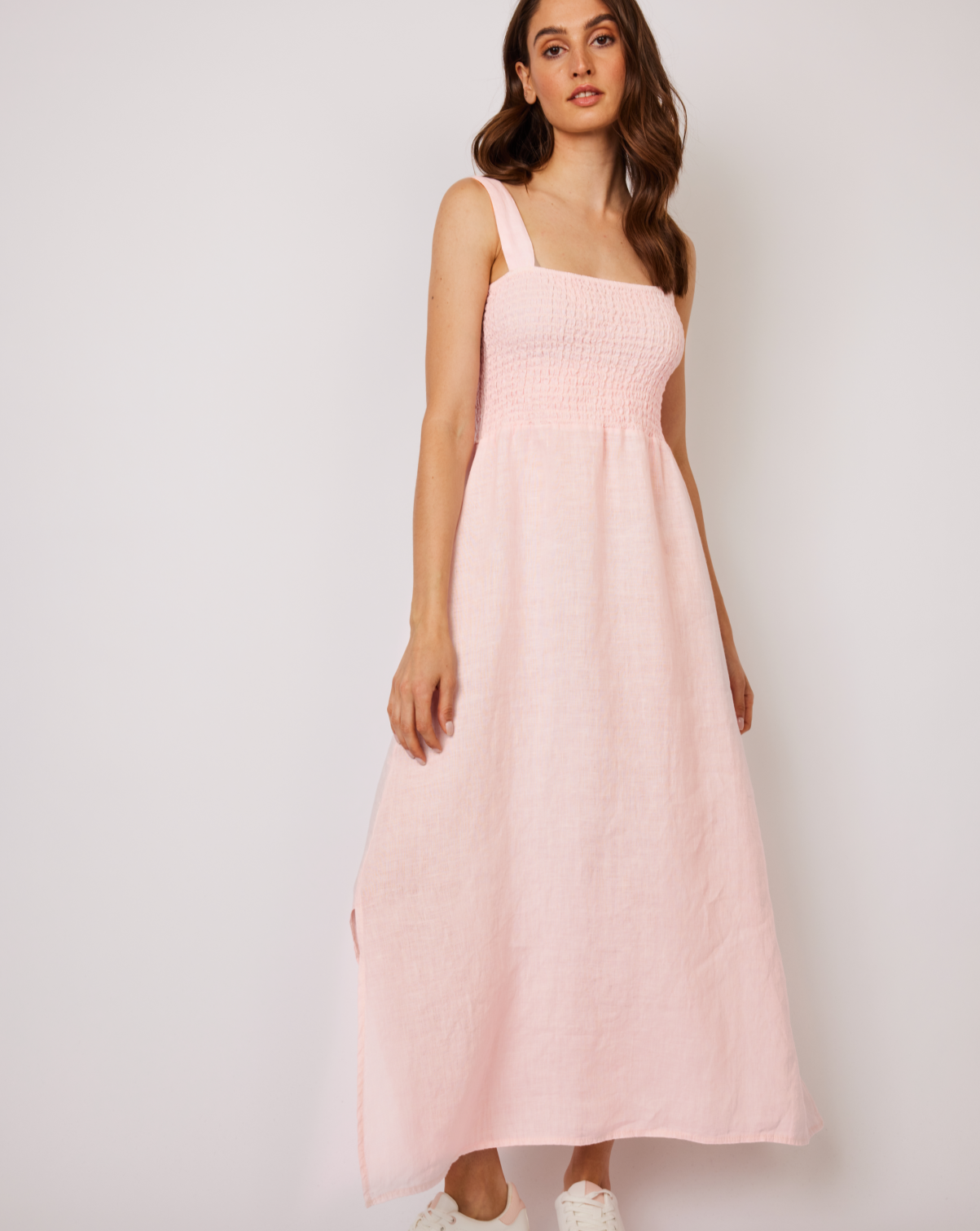 Bunched Top Linen Dress: Size S, L