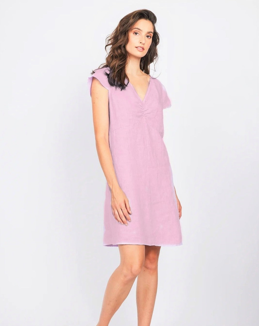 Cap Sleeve Linen Dress: Size S