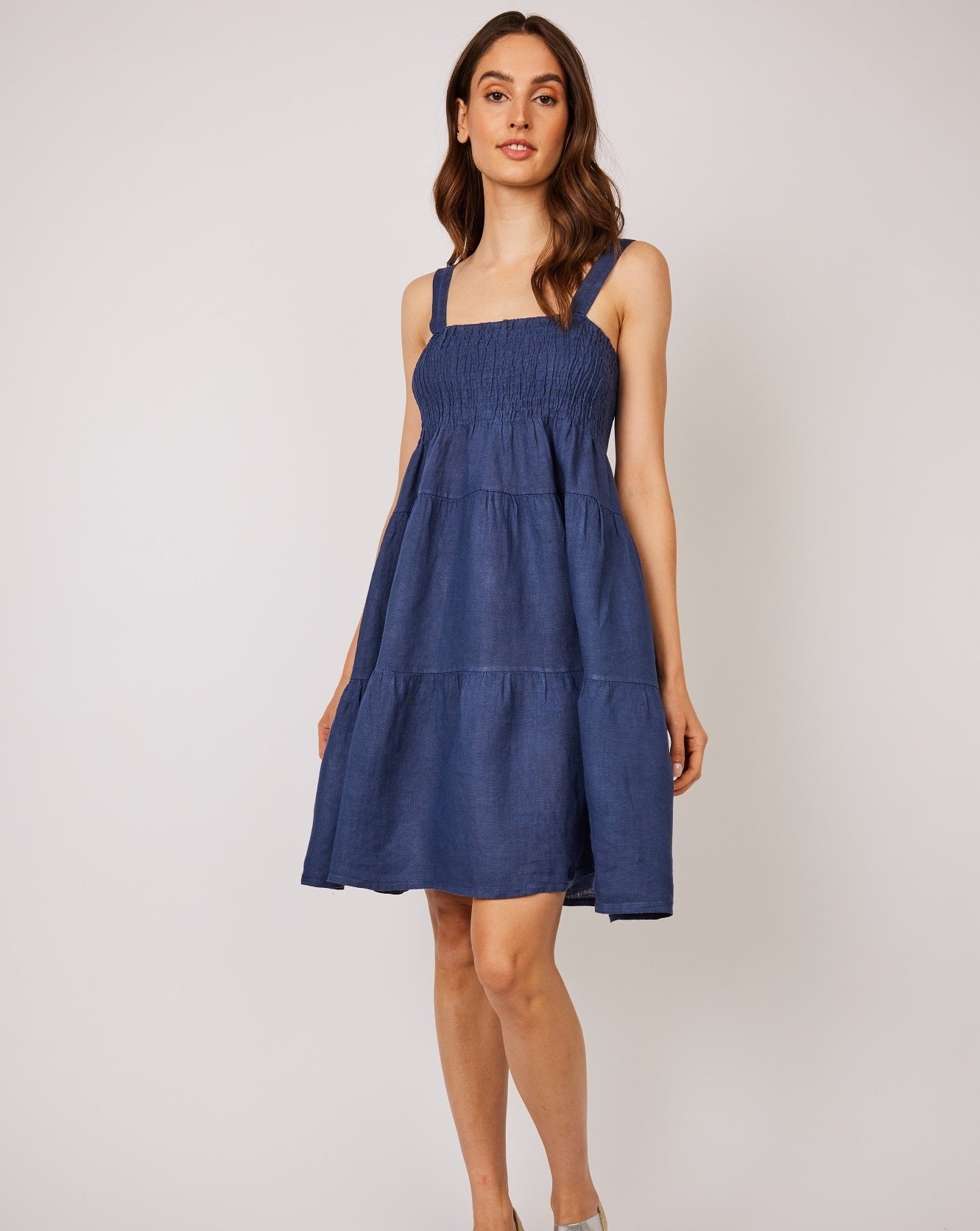 Sleeveless Linen Nap Dress: Size L