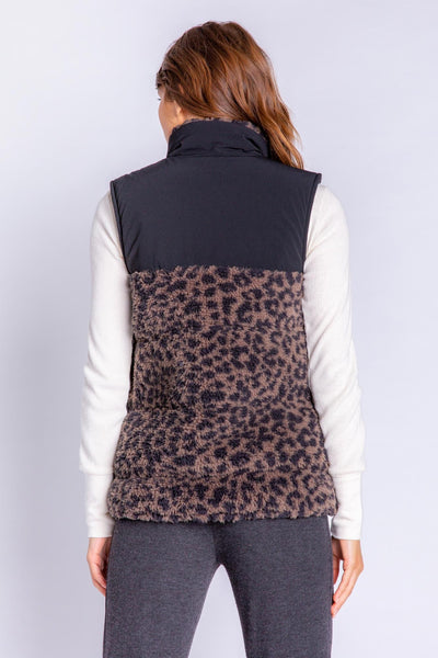 El Capitan Sherpa Leopard Vest: Size M