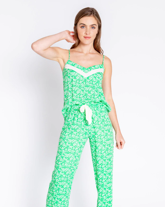 Out Of Office Green Cami & Pant Set: Size S - Beestung Lingerie