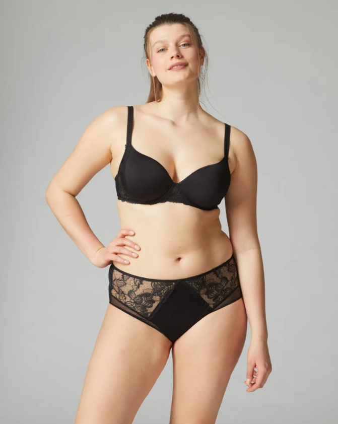 Promesse Black Retro Brief: Size S, XL - Beestung Lingerie